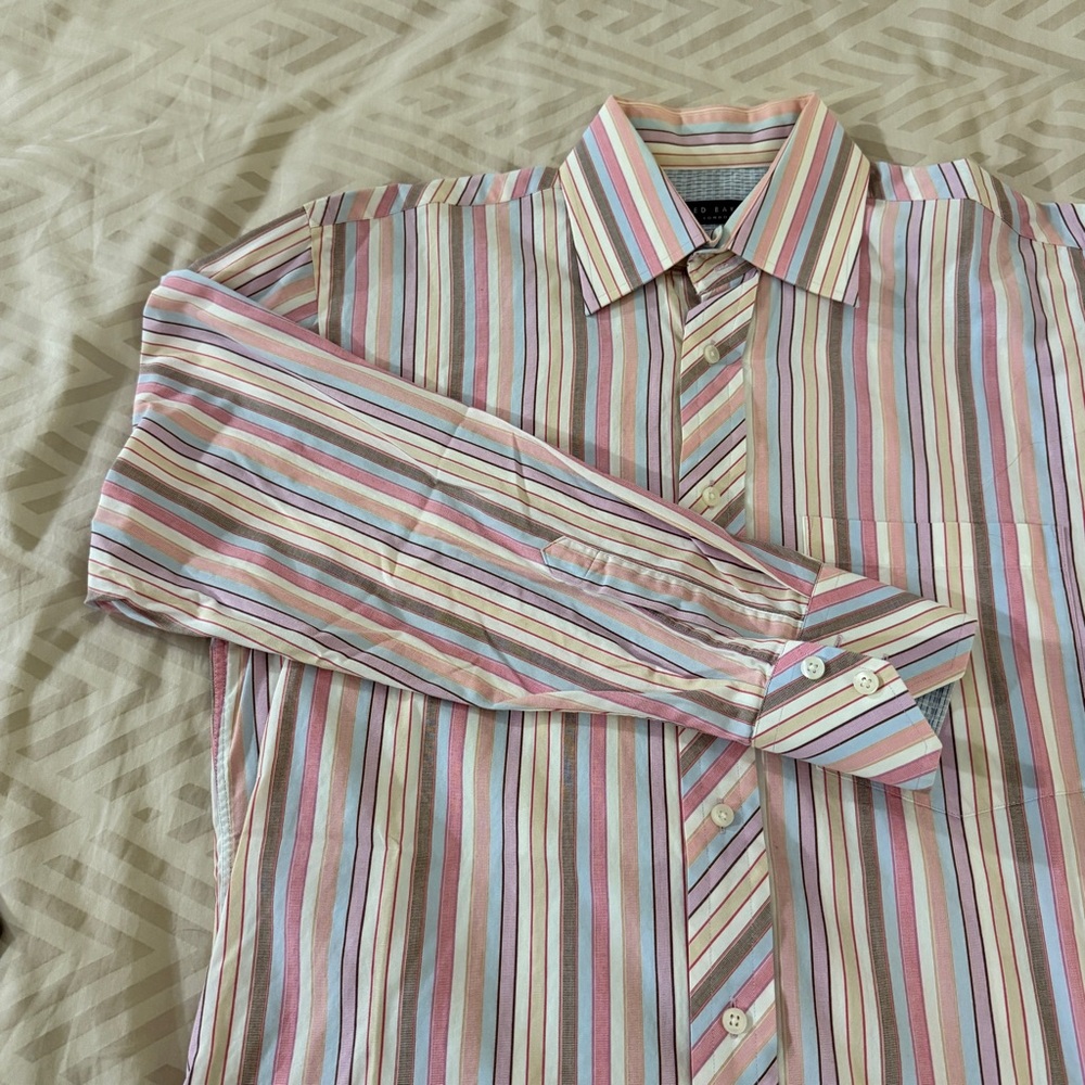 Ted Baker Multicolor Striped Dress Shirt